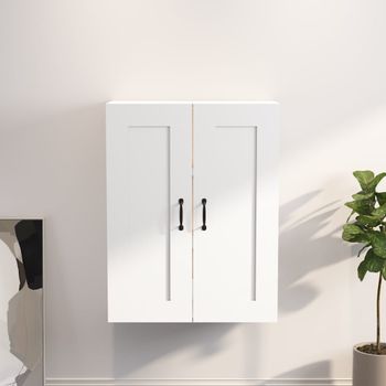 Armario Colgante De Pared | Mueble Pared Blanco 69,5x32,5x90 Cm Cfw739581