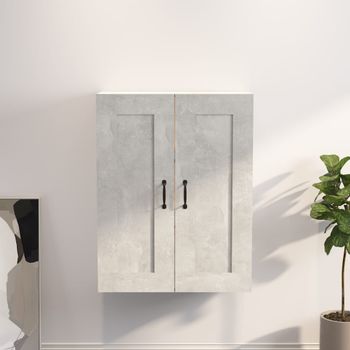 Armario Colgante De Pared | Mueble Pared Gris Hormigón 69,5x32,5x90 Cm Cfw739584