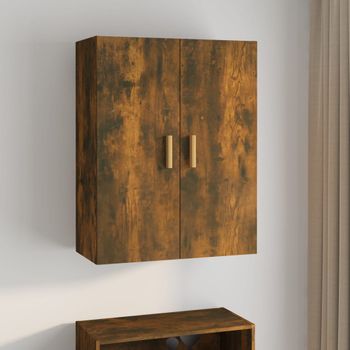 Armario Colgante De Pared | Mueble Pared Roble Ahumado 69,5x34x90 Cm Cfw739598