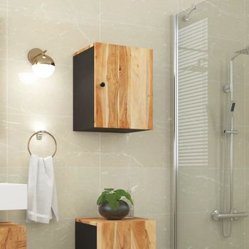 Armario De Baño De Pared | Mueble Pared Madera Maciza De Acacia 38x33x48 Cm Cfw739937