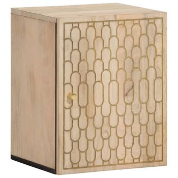 Armario De Baño De Pared | Mueble Pared Madera Maciza De Mango 38x33x48 Cm Cfw739941