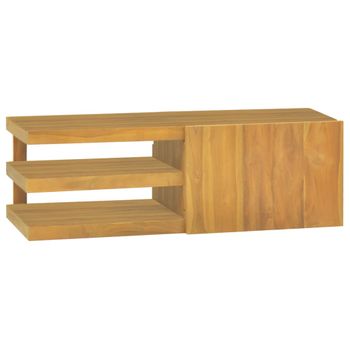 Armario De Baño De Pared | Mueble Pared Madera Maciza De Teca 90x40x30 Cm Cfw739955