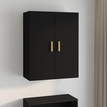 Armario De Pared | Mueble Pared | Armario Colgante Negro 69,5x34x90 Cm Cfw740610