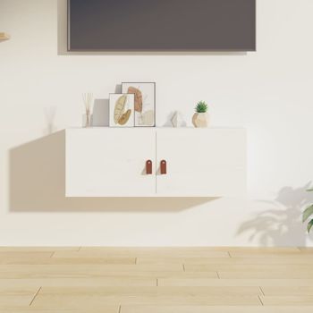 Armario De Pared | Mueble Pared De Madera Maciza De Pino Blanco 80x30x30 Cm Cfw740640