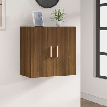 Armario De Pared | Mueble Pared Madera Contrachapada Marrón Roble 60x30x60 Cm Cfw740743