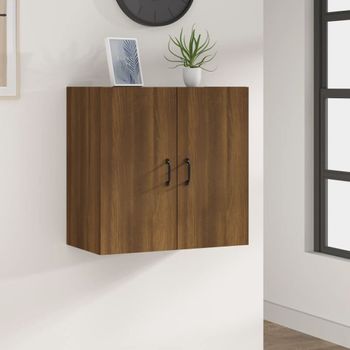 Armario De Pared | Mueble Pared Madera Contrachapada Marrón Roble 60x31x60 Cm Cfw740744