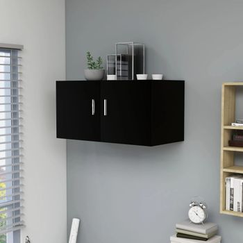 Armario De Pared | Mueble Pared Madera Contrachapada Negro 80x39x40 Cm Cfw740757