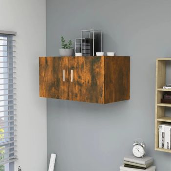 Armario De Pared | Mueble Pared Madera De Ingeniería Roble Ahumado 80x39x40 Cm Cfw740950