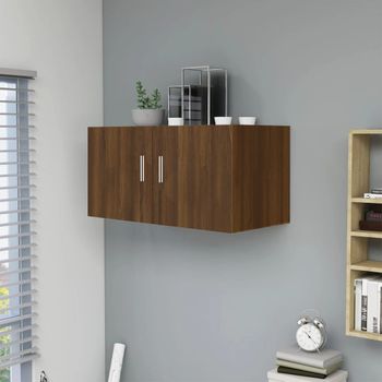 Armario De Pared | Mueble Pared Madera De Ingeniería Roble Marrón 80x39x40 Cm Cfw740952