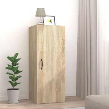 Armario De Pared | Mueble Pared Madera De Ingeniería Roble Sonoma 34,5x34x90cm Cfw740954