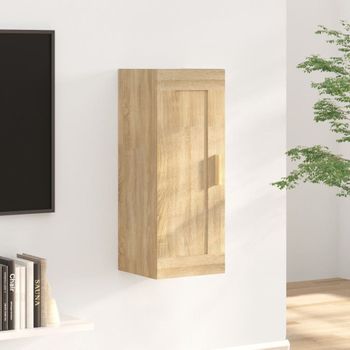 Armario De Pared | Mueble Pared Madera De Ingeniería Roble Sonoma 35x34x90 Cm Cfw740955