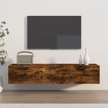 Armario De Pared | Mueble Pared Madera Ingeniería Roble Ahumado 102x30x20 Cm Cfw741080