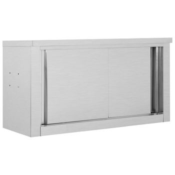 Armario De Pared | Mueble Pared De Cocina Puertas Correderas Acero 90x40x50 Cm Cfw741543