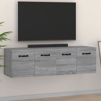 Pack 2 Uds Armarios De Pared | Mueble Pared Contrachapada Gris Sonoma 80x35x36,5 Cm Cfw741711