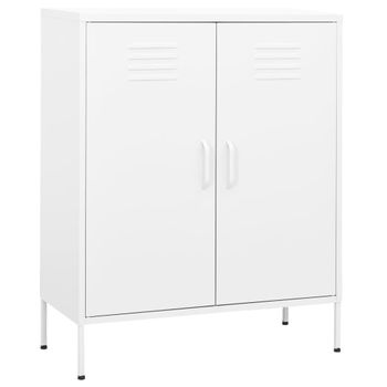 Armario Almacenamiento | Mueble De Almacenamiento Acero Blanco 80x35x101,5 Cm Cfw739255