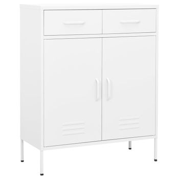 Armario Almacenamiento | Mueble De Almacenamiento Acero Blanco 80x35x101,5 Cm Cfw739256