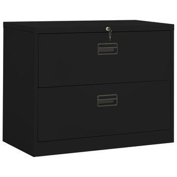 Armario De Almacenamiento | Armario Archivador De Acero Negro 90x46x72,5 Cm Cfw739335