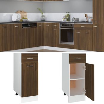 Armario De Almacenamiento | Armario Bajo Cocina Madera De Ingeniería Marrón 30x46x81,5 Cm Cfw739502