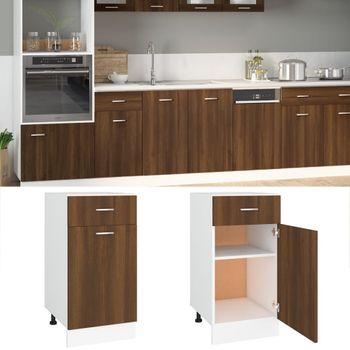 Armario De Almacenamiento | Armario Bajo Cocina Madera Ingeniería Marrón 40x46x81,5 Cm Cfw739504