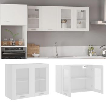 Armario De Pared | Mueble Pared | Armario Colgante Cocina Contrachapada Blanco 80x31x60 Cm Cfw739550