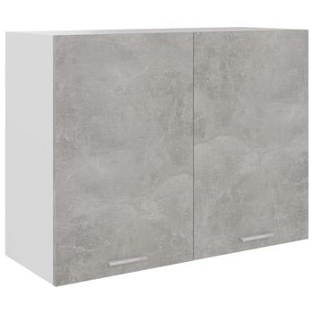 Armario De Pared | Mueble Pared | Armario Colgante Contrachapada Gris Hormigón 80x31x60 Cm Cfw739566