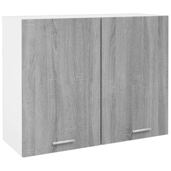 Armario De Pared | Mueble Pared | Armario Colgante Madera Ingeniería Gris Sonoma 80x31x60 Cm Cfw739629