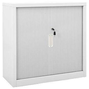 Armario De Almacenamiento | Armario Con Puerta Corredera Gris Acero 90x40x90 Cm Cfw739685