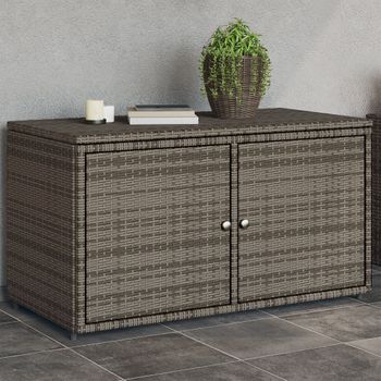 Armario De Almacenamiento | Armario De Almacenaje De Jardín Ratán Pe Gris 110x55x60,5 Cm Cfw739760