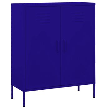 Armario De Almacenamiento | Mueble De Almacenamiento Acero Azul Marino 80x35x101,5 Cm Cfw739815