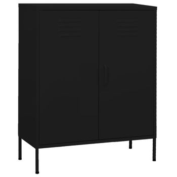 Armario De Almacenamiento | Mueble De Almacenamiento Acero Negro 80x35x101,5 Cm Cfw739839