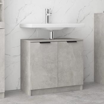 Armario De Baño | Mueble Baño Contrachapado Gris Hormigón 64,5x33,5x59 Cm Cfw739927