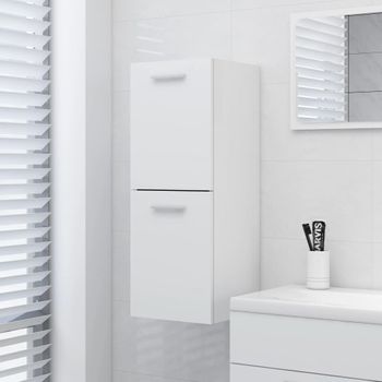 Armario De Baño | Mueble Baño Madera Contrachapada Blanco 30x30x80 Cm Cfw739972