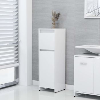 Armario De Baño | Mueble Baño Madera Contrachapada Blanco 30x30x95 Cm Cfw739973