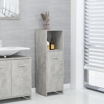 Armario De Baño | Mueble Baño Madera Contrachapada Gris Hormigón 30x30x95 Cm Cfw740034