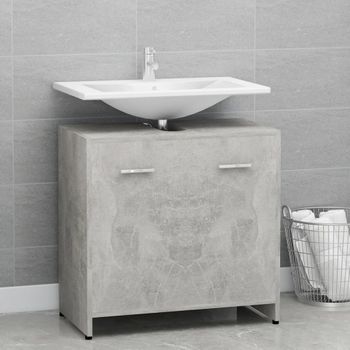 Armario De Baño | Mueble Baño Madera Contrachapada Gris Hormigón 60x33x61 Cm Cfw740036