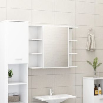 Armario De Espejo De Baño | Mueble Baño Madera Contrachapada 80x20,5x64 Cm Cfw740246