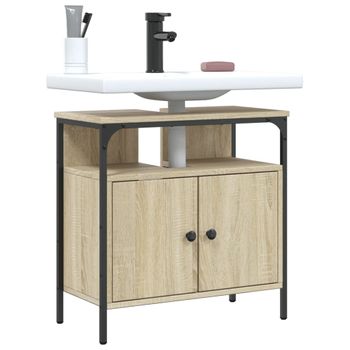 Armario Lavabo Baño | Mueble Baño Madera Ingeniería Roble Sonoma 60x30x60 Cm Cfw741397