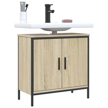 Armario Lavabo Baño | Mueble Baño Madera Ingeniería Roble Sonoma 60x30x60 Cm Cfw741398