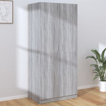 Armario De Almacenamiento | Armario Madera Contrachapada Gris Sonoma 80x52x180 Cm Cfw741421