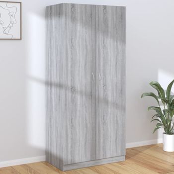 Armario De Almacenamiento | Armario Madera Contrachapada Gris Sonoma 90x52x200 Cm Cfw741422