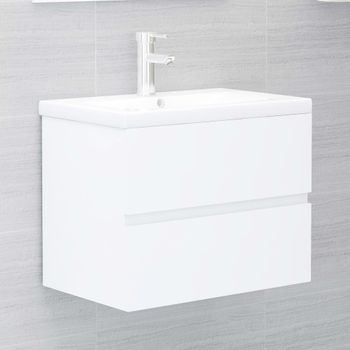 Armario De Almacenamiento | Armario Para Lavabo Madera Contrachapada Blanco 60x38,5x45 Cm Cfw741498