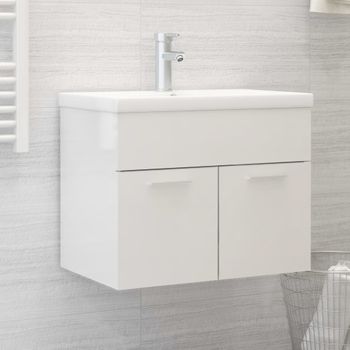 Armario De Almacenamiento | Armario Para Lavabo Madera Contrachapada Blanco 60x38,5x46 Cm Cfw741499