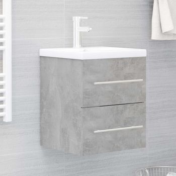 Armario De Almacenamiento | Armario Para Lavabo Madera Contrachapada Gris 41x38,5x48 Cm Cfw741506