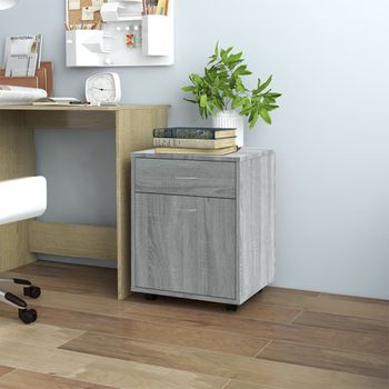 Armario De Almacenamiento | Armario Ruedas Madera Contrachapada Gris Sonoma 45x38x54 Cm Cfw741603