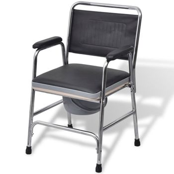 Sillón De Salón | Silla Con Inodoro Wc Acero Negra Cfw789726