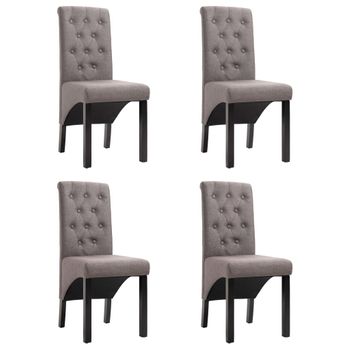 Pack 4 Uds Silla De Comedor | Silla De Cocina | Mueble De Comedor De Tela Gris Taupe Cfw789729