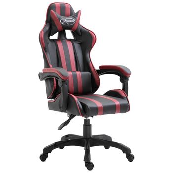 Silla De Gaming | Silla De Oficina | Silla Gamer Ergonomica De Cuero Sintético Color Vino Tinto Cfw789819