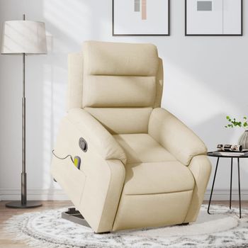 Silla De Masaje | Sillón De Relax | Silla De Relax Reclinable De Pie De Tela Color Crema Cfw789840