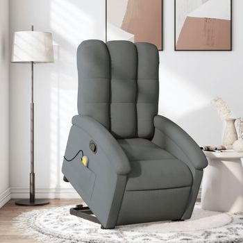 Silla De Masaje | Sillón De Relax | Silla De Relax Reclinable De Pie De Tela Gris Oscuro Cfw789845