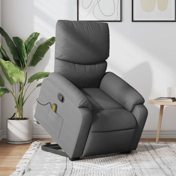 Silla De Masaje | Sillón De Relax | Silla De Relax Reclinable De Pie De Tela Gris Oscuro Cfw789847